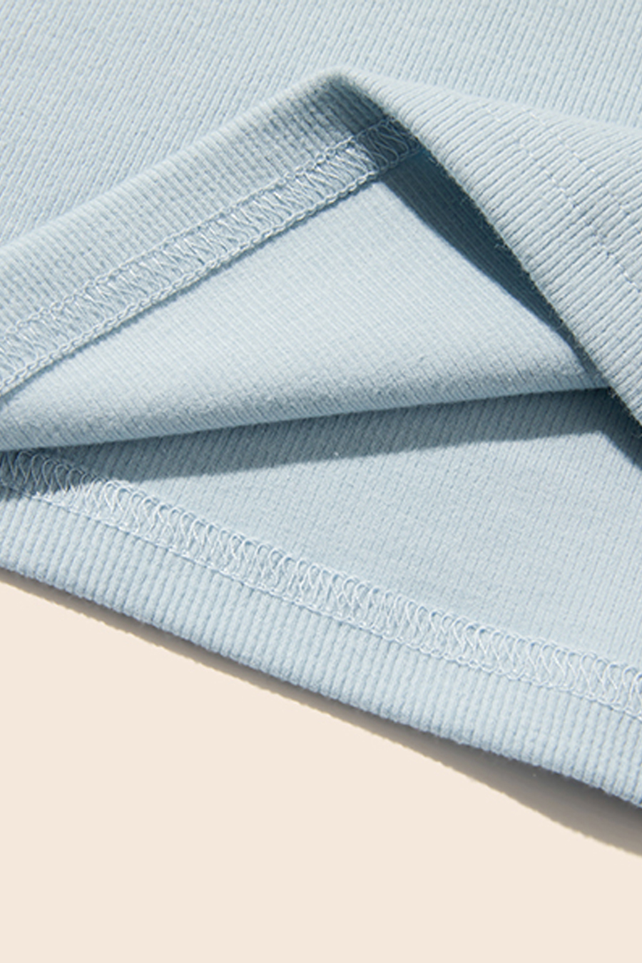 Button Placket Ribbed Polo Tee|yescci-YESCCI.com