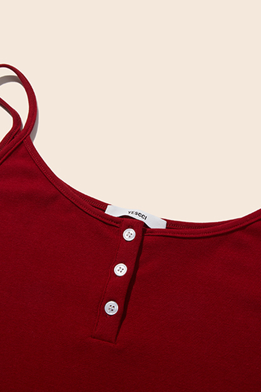 Henley Neck Cami Top|yescci-YESCCI.com