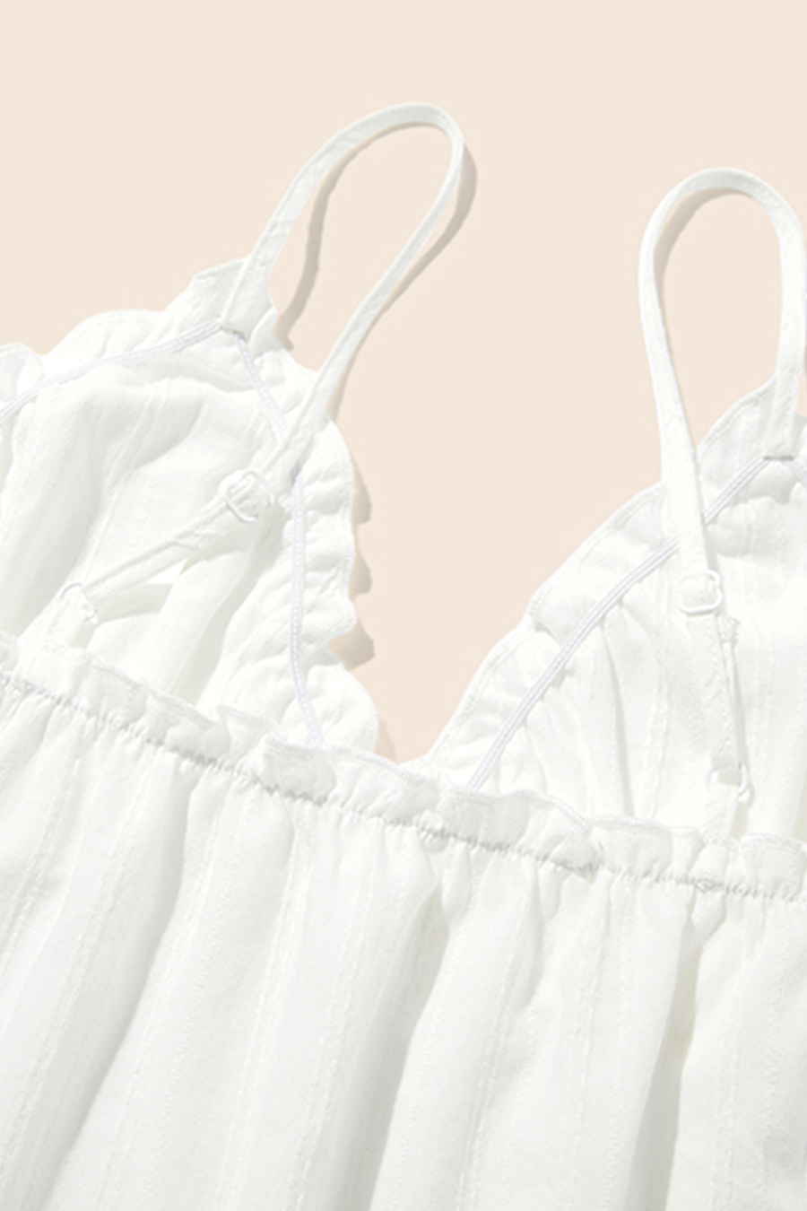 Ruffled V-Neck Babydoll Cami|yescci-YESCCI.com