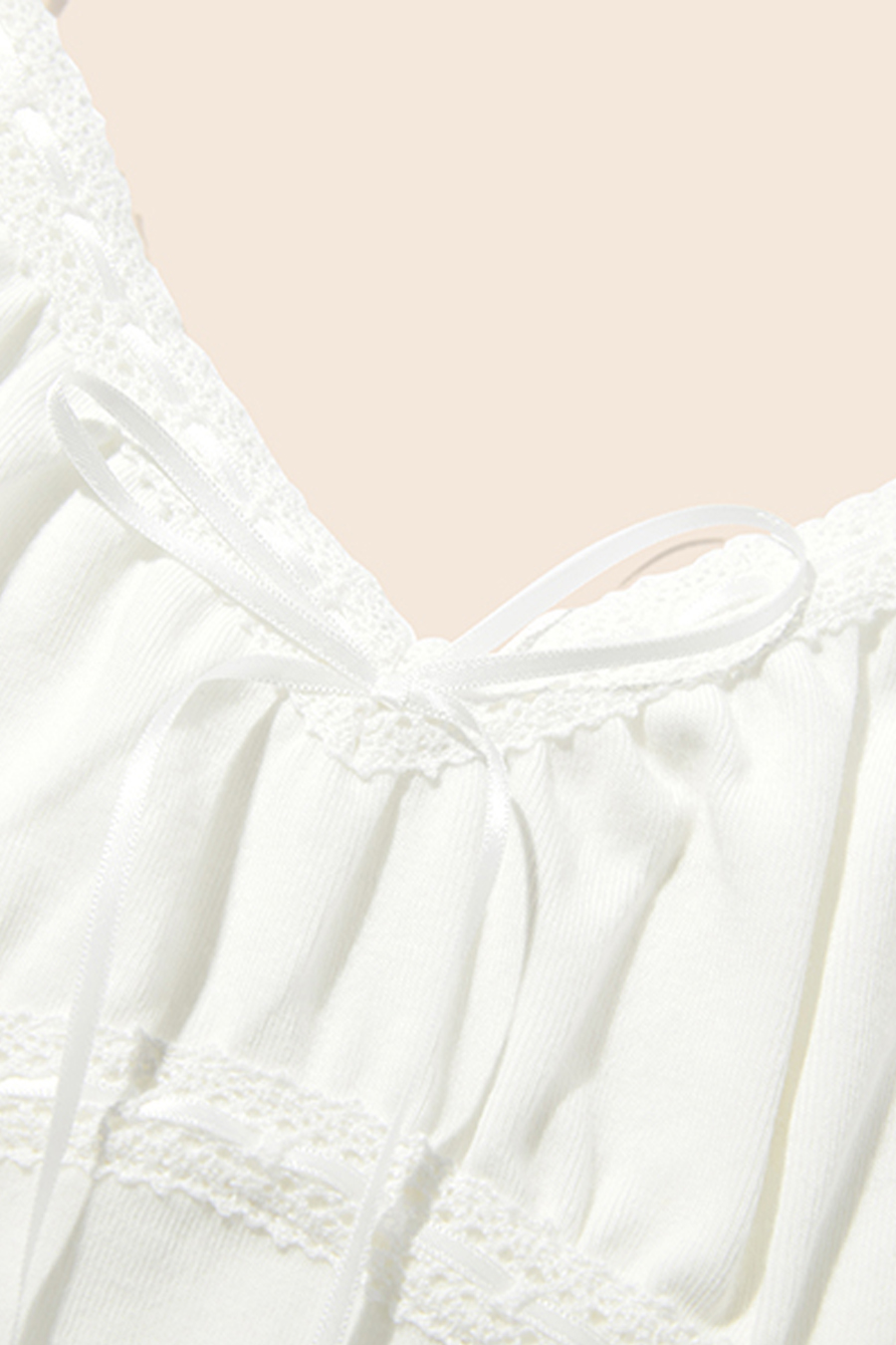 Coquette Lace Trim V-Neck Cami|yescci-YESCCI.com
