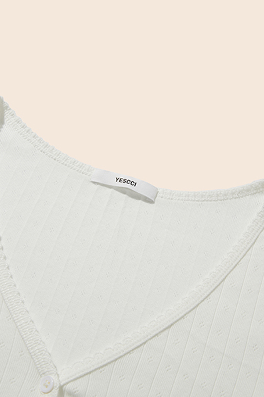 V-Neck Button Front Top|yescci-YESCCI.com