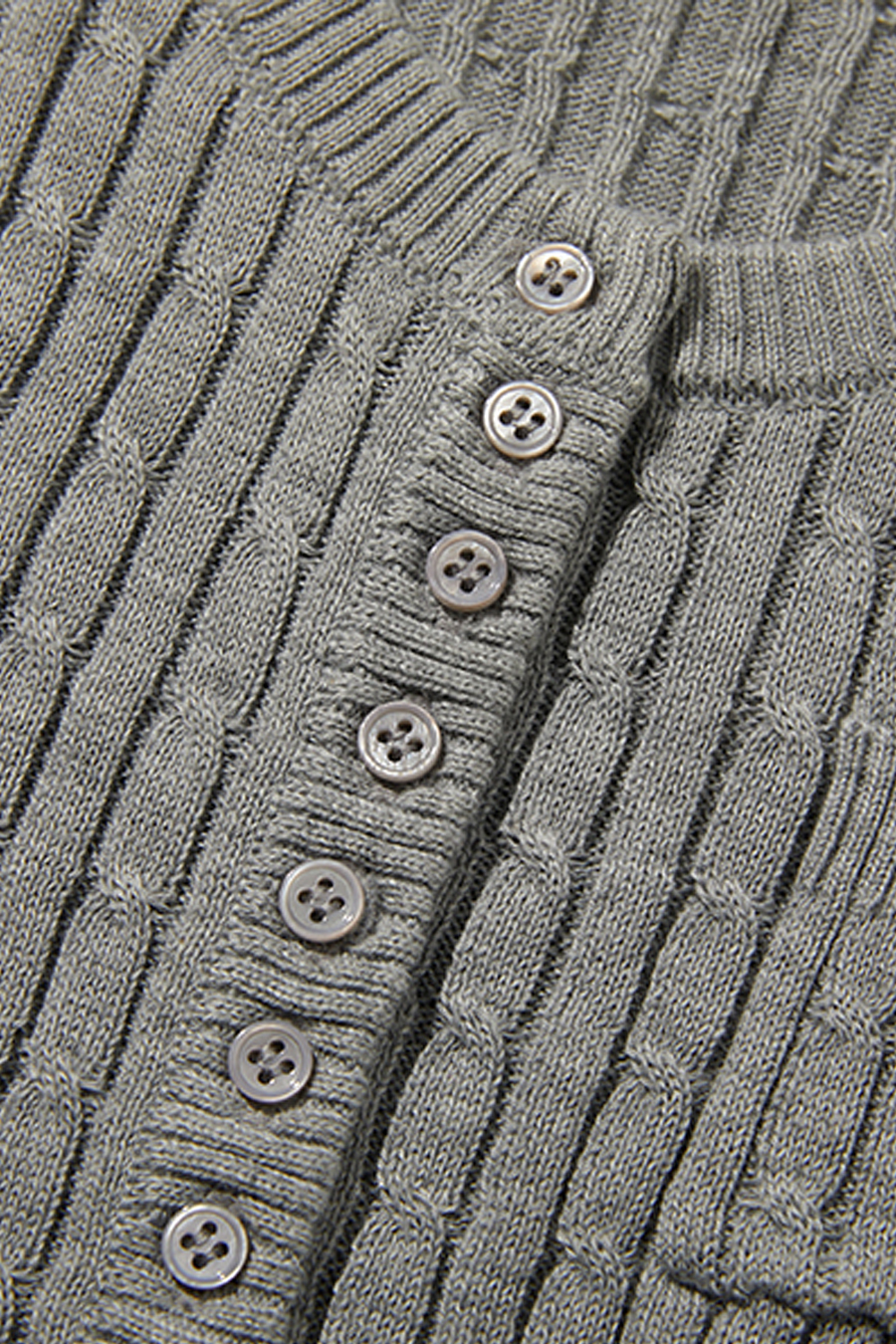 Henley Cable Knit Sweater|yescci-YESCCI.com