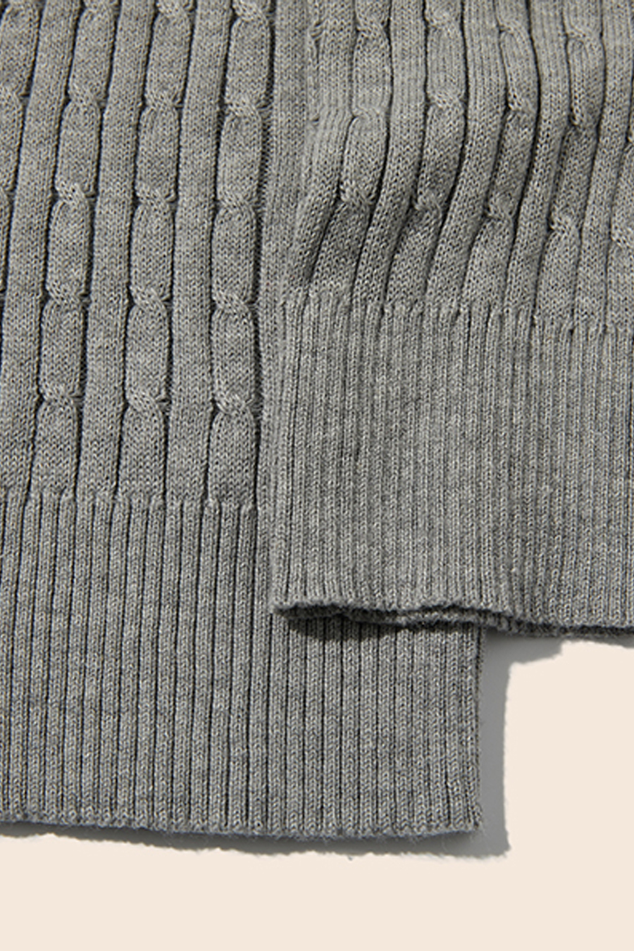 Henley Cable Knit Sweater|yescci-YESCCI.com