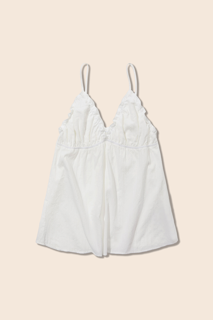 Ruffled V-Neck Babydoll Cami|yescci-YESCCI.com