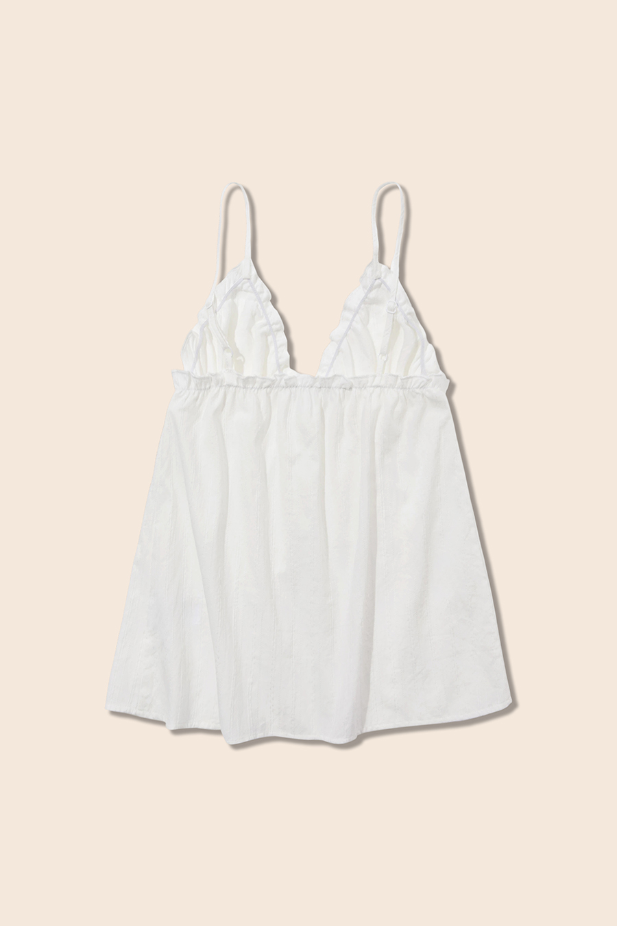 Ruffled V-Neck Babydoll Cami|yescci-YESCCI.com