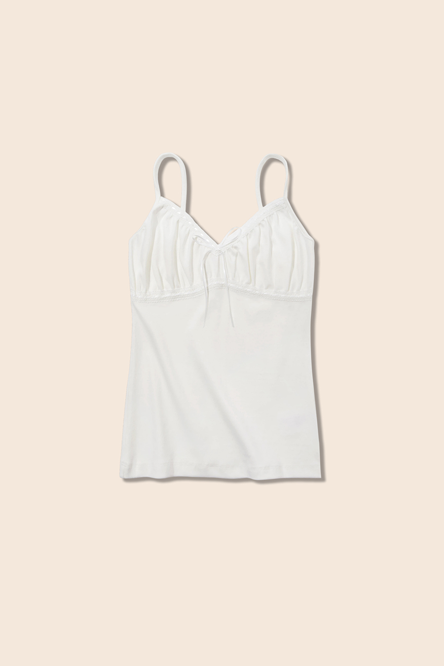 Coquette Lace Trim V-Neck Cami|yescci-YESCCI.com