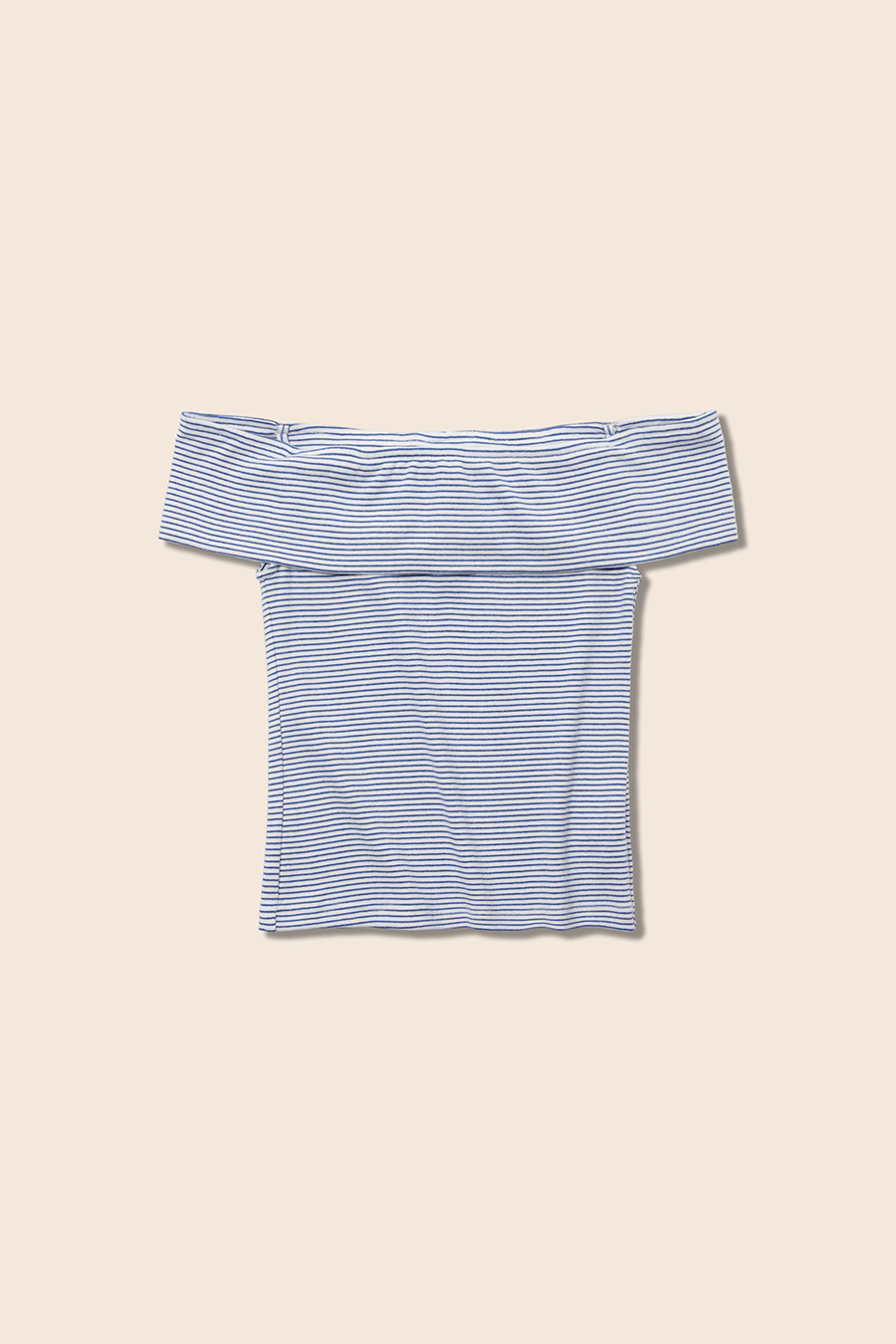 Off-Shoulder Striped Knit Top|yescci