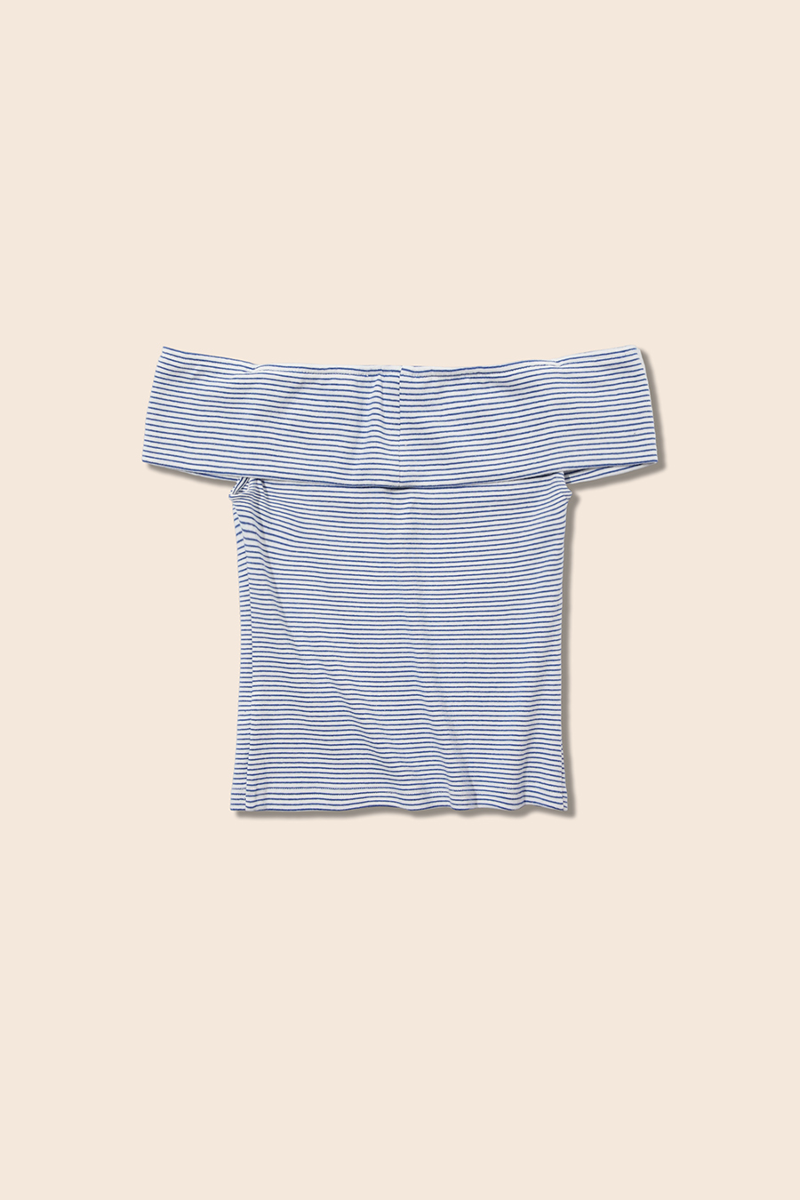 Off-Shoulder Striped Knit Top|yescci