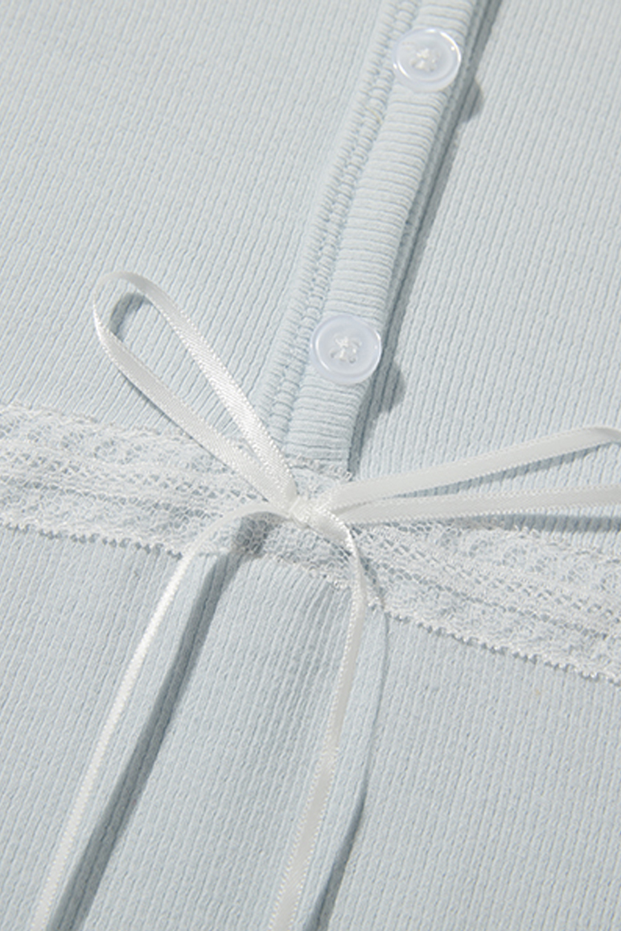 Lace Ribbon Button Front Top|yescci-YESCCI.com