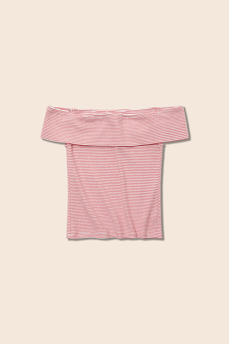 Off-Shoulder Striped Knit Top|yescci