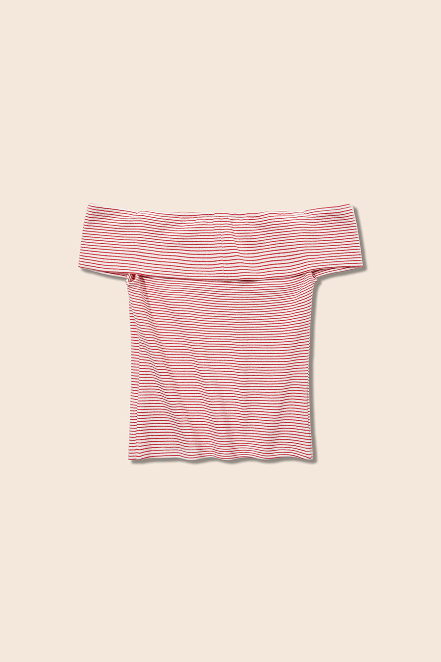 Off-Shoulder Striped Knit Top|yescci