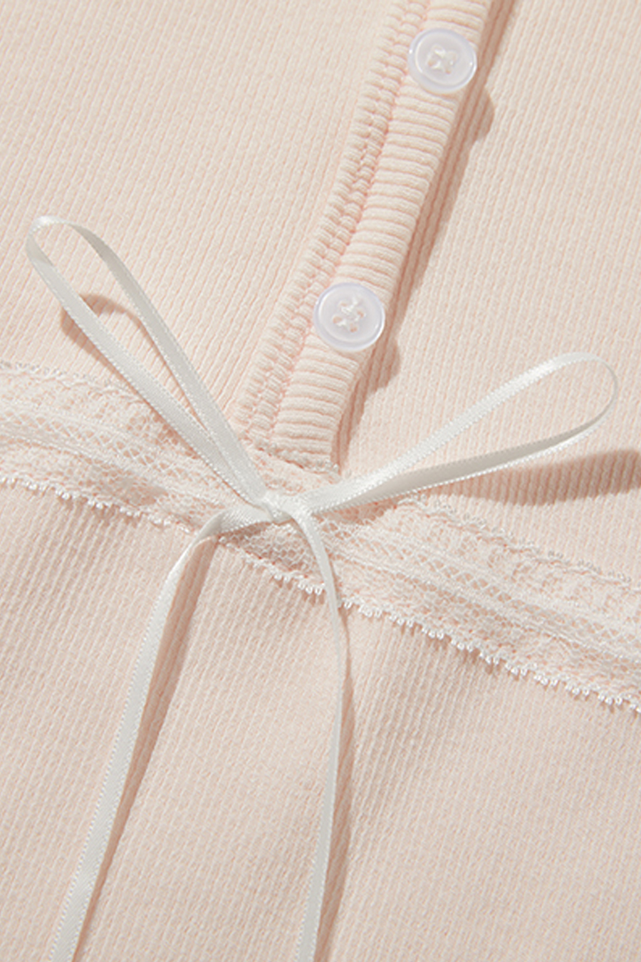 Lace Ribbon Button Front Top|yescci-YESCCI.com