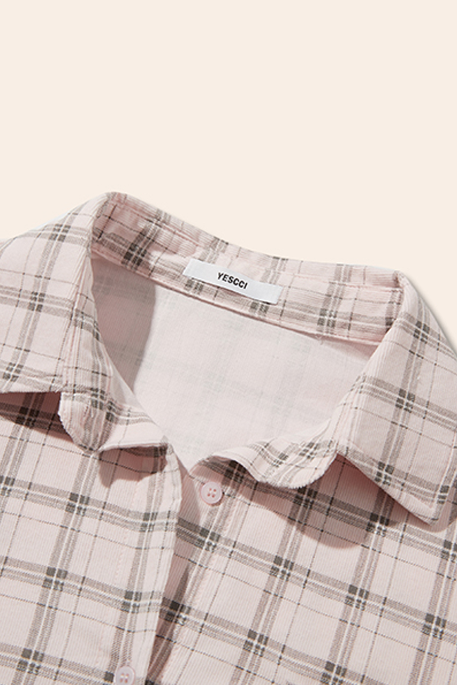 Oversized Plaid Button-Down Shirt|yescci-YESCCI.com