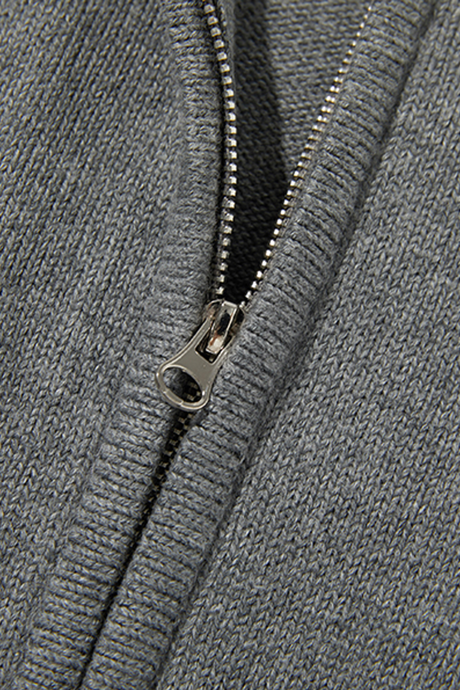 Mock Neck Zip-Up Knit Cardigan|yescci-YESCCI.com
