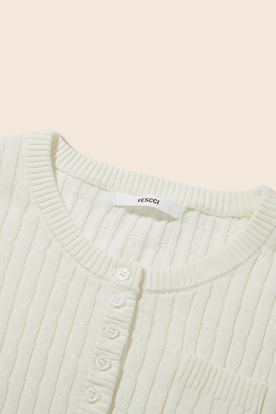 Henley Cable Knit Sweater|yescci-YESCCI.com