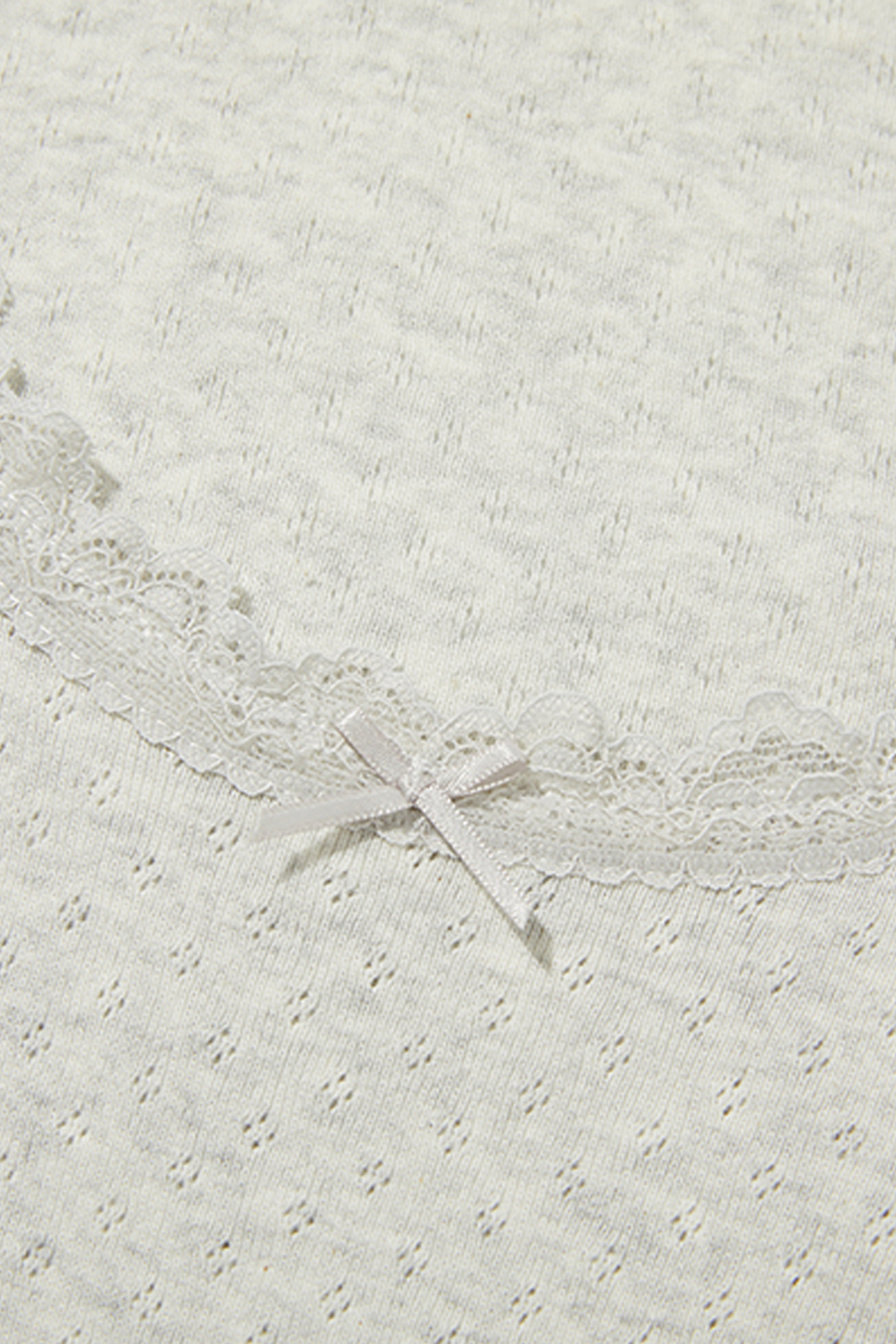 U-Neck Lace T-Shirt|yescci-YESCCI.com