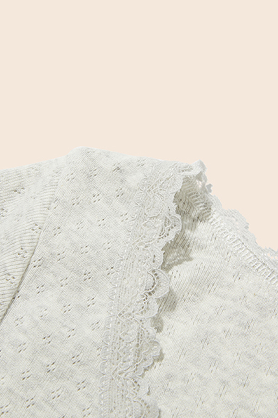 U-Neck Lace T-Shirt|yescci-YESCCI.com