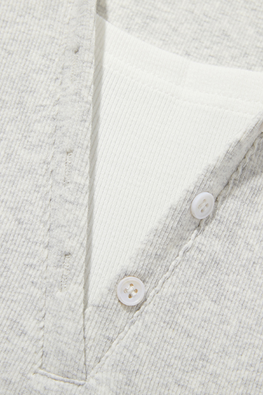 Button Placket Ribbed Polo Tee|yescci-YESCCI.com