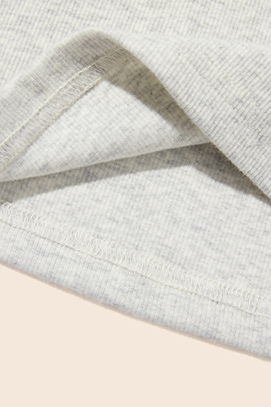 Button Placket Ribbed Polo Tee|yescci-YESCCI.com