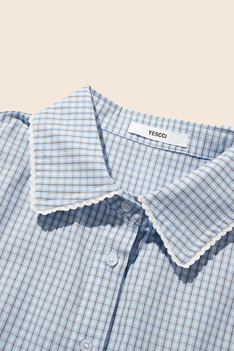 Short Sleeve Checkered Shirt|yescci