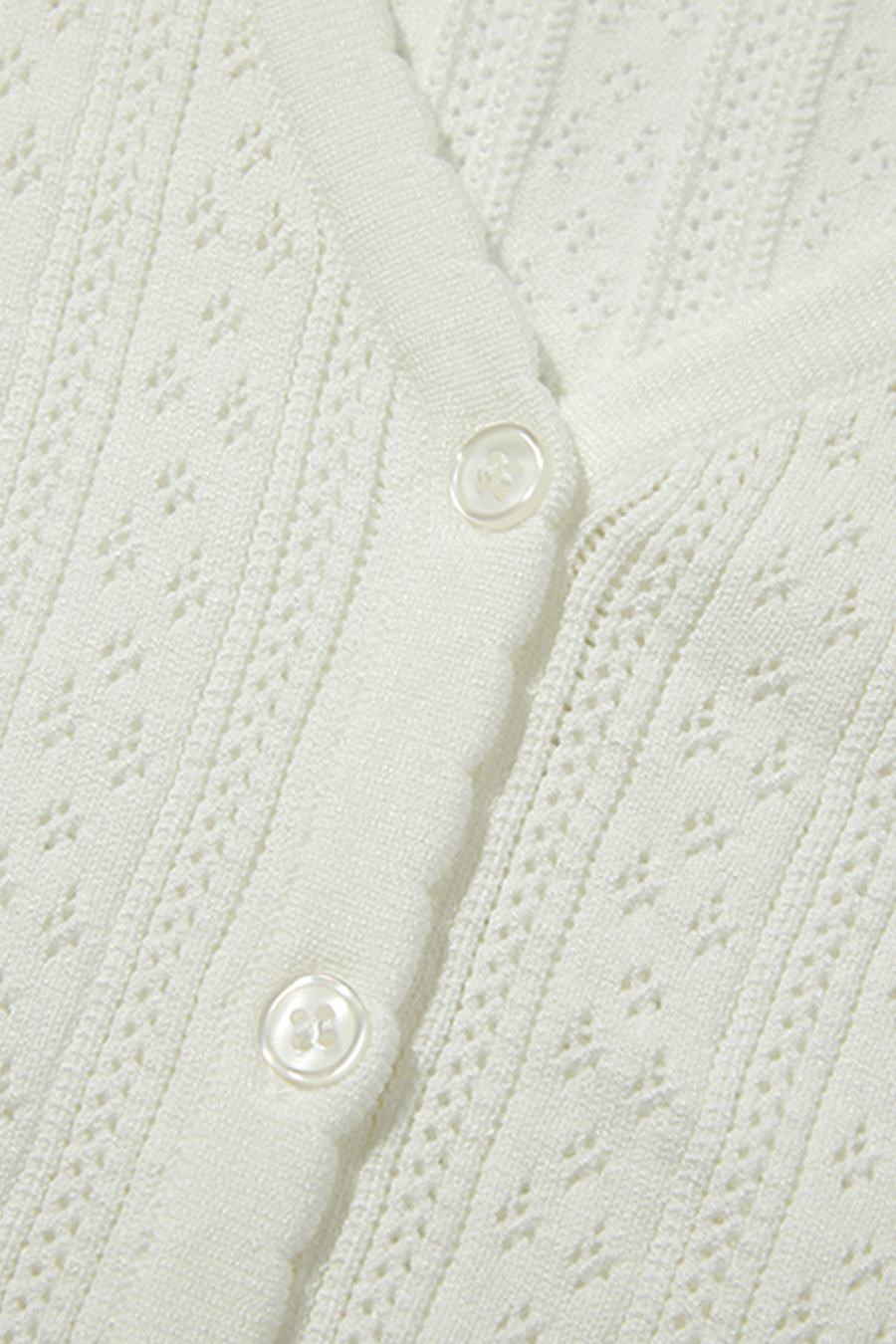 Scallop Trim Button Knit Top|yescci-YESCCI.com