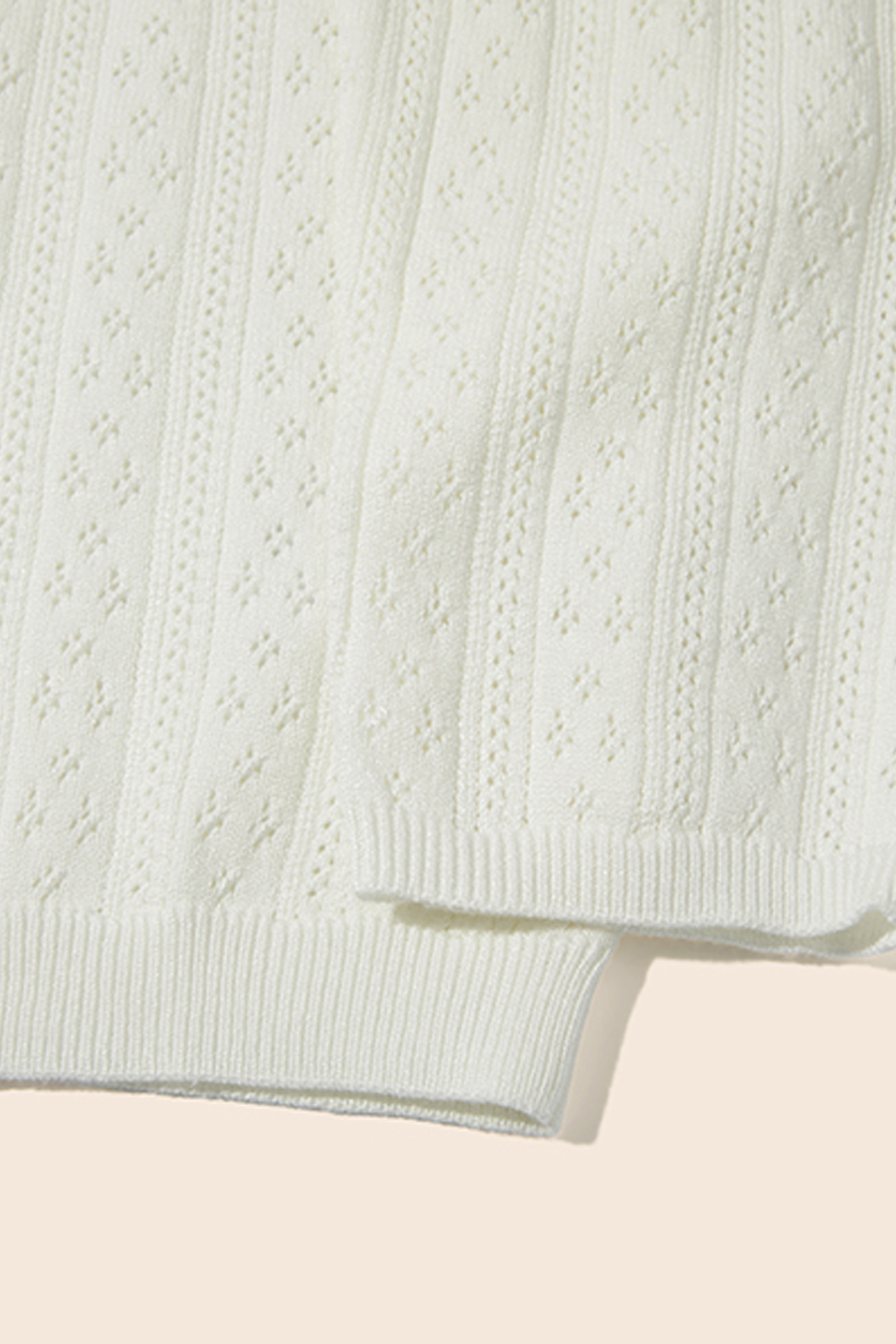 Scallop Trim Button Knit Top|yescci-YESCCI.com