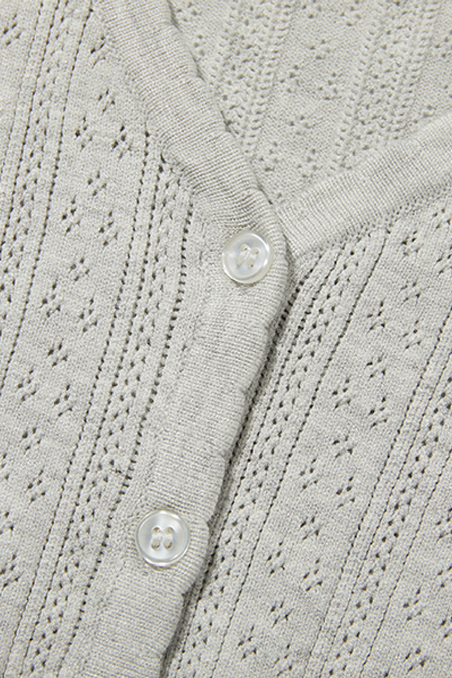 Scallop Trim Button Knit Top|yescci-YESCCI.com
