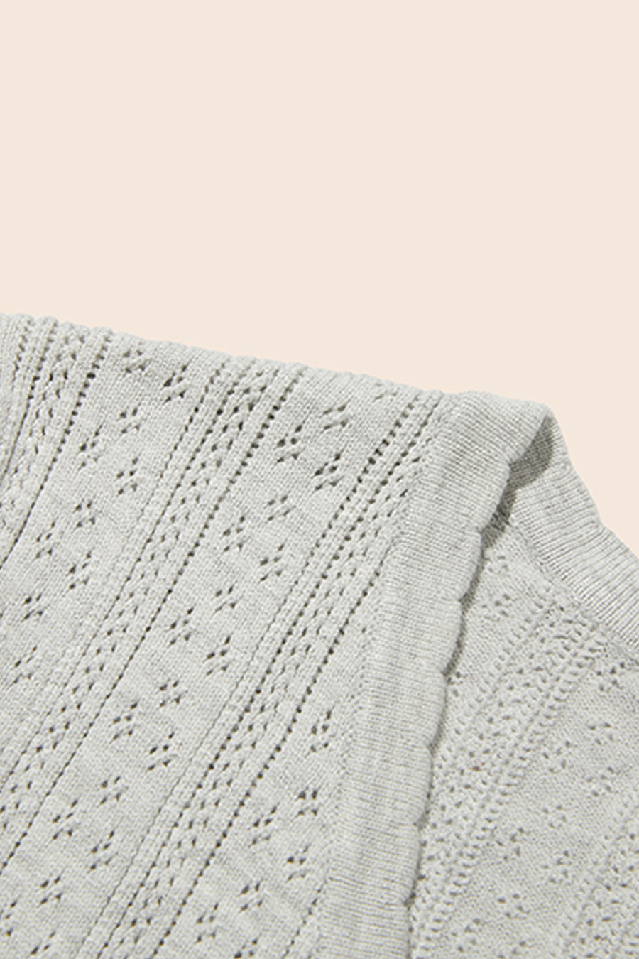 Scallop Trim Button Knit Top|yescci-YESCCI.com