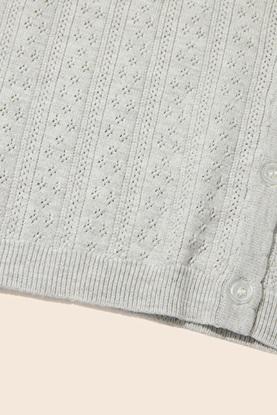Scallop Trim Button Knit Top|yescci-YESCCI.com