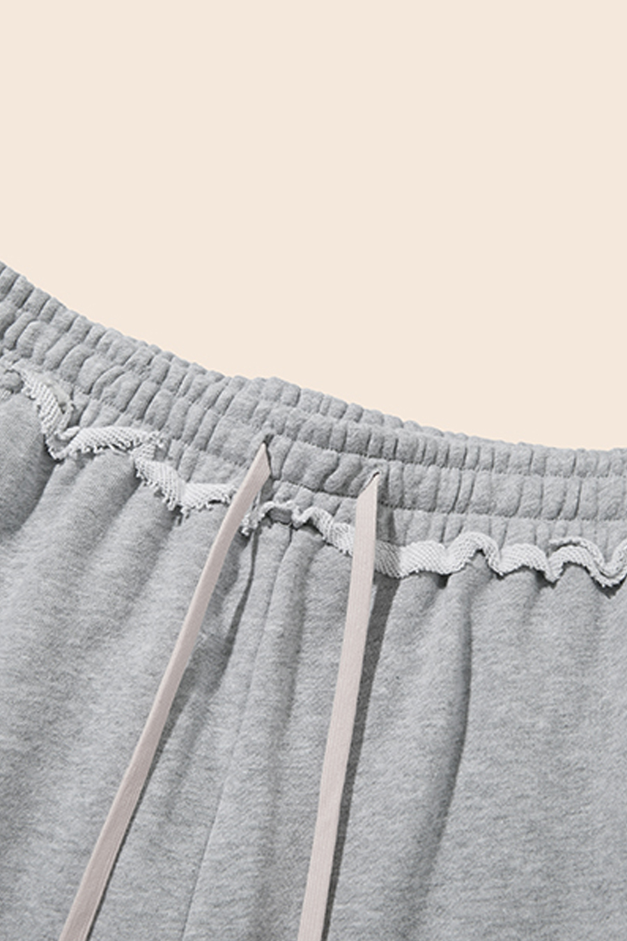 Ruffle Trim Printed Casual Pants|yescci-YESCCI.com