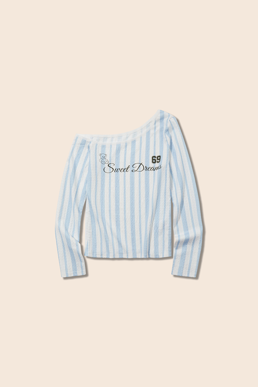 Loose Striped Off-Shoulder Top|yescci
