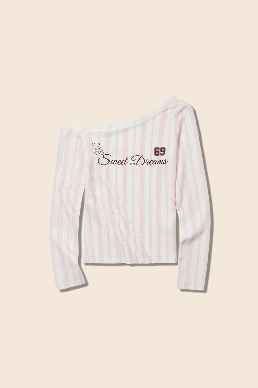 Loose Striped Off-Shoulder Top|yescci
