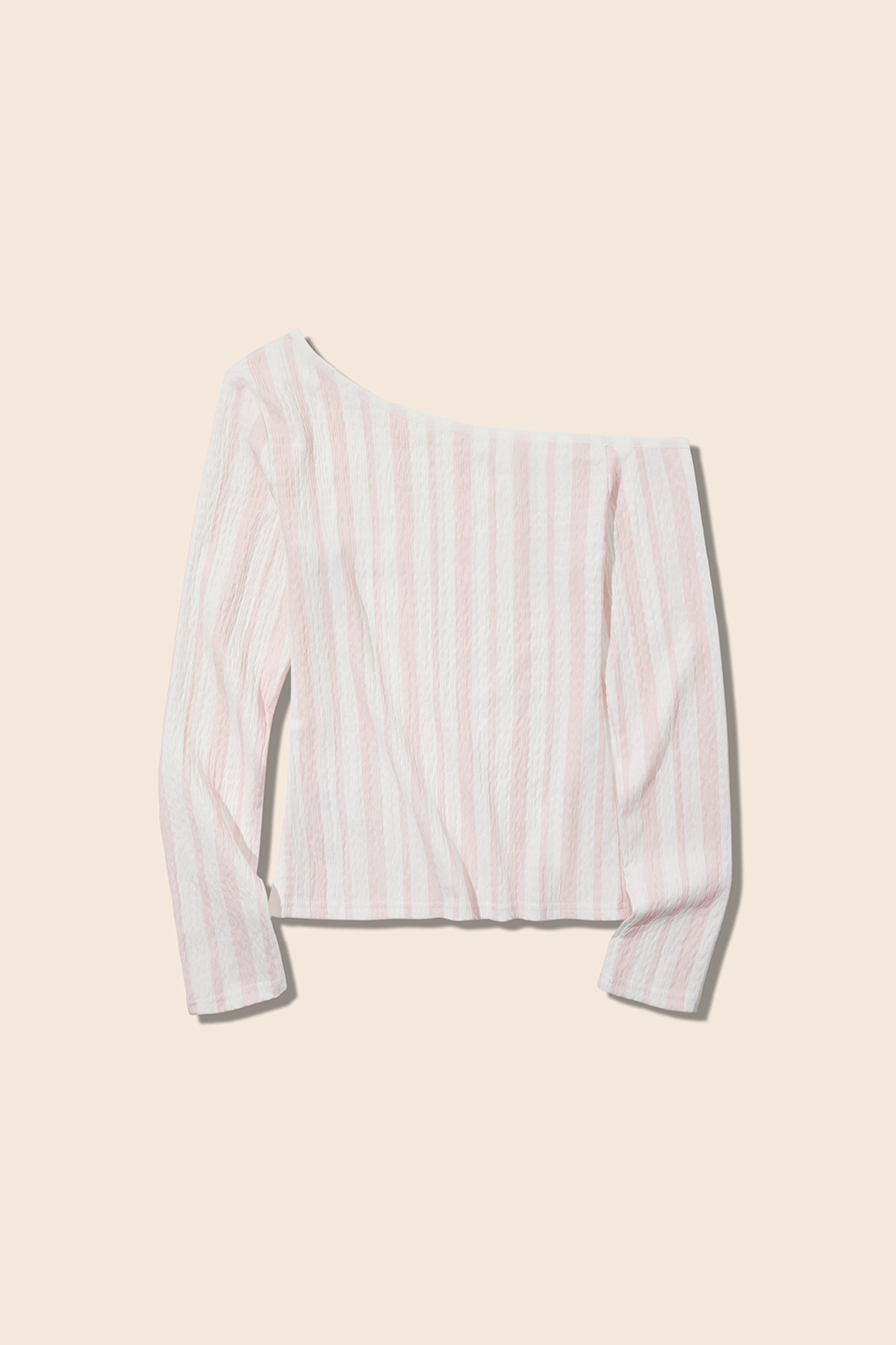 Loose Striped Off-Shoulder Top|yescci