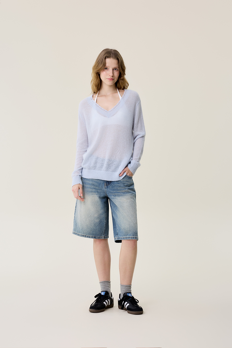 Sheer Knit Pullover|yescci-YESCCI.com