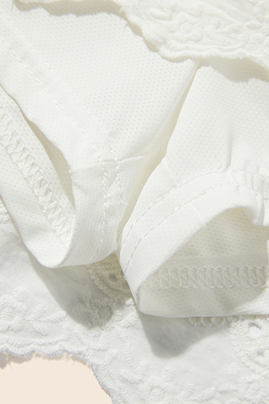 White Eyelet Tiered Mini Skirt|yescci