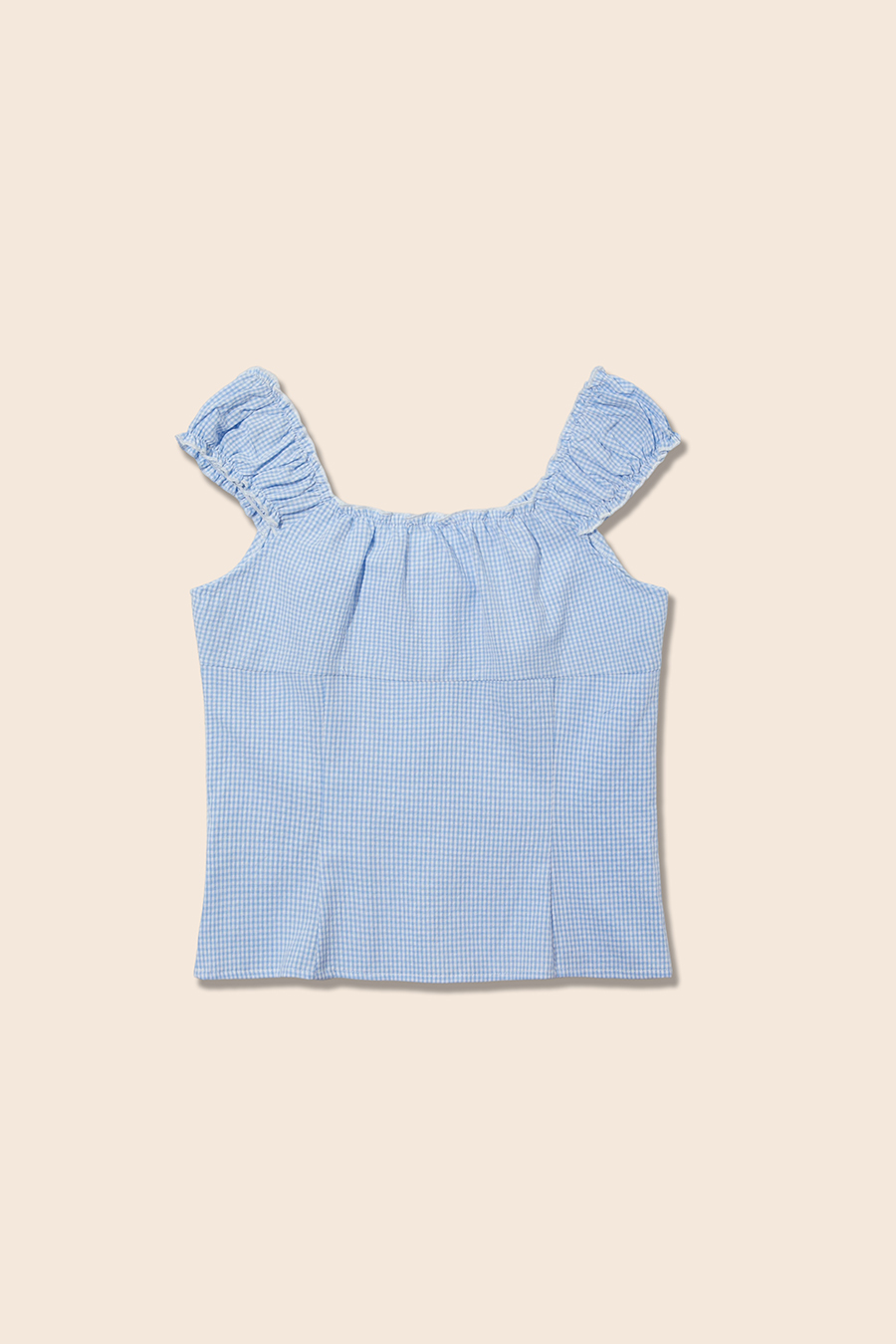 Preppy Gingham Ruffle Strap Cami|yescci