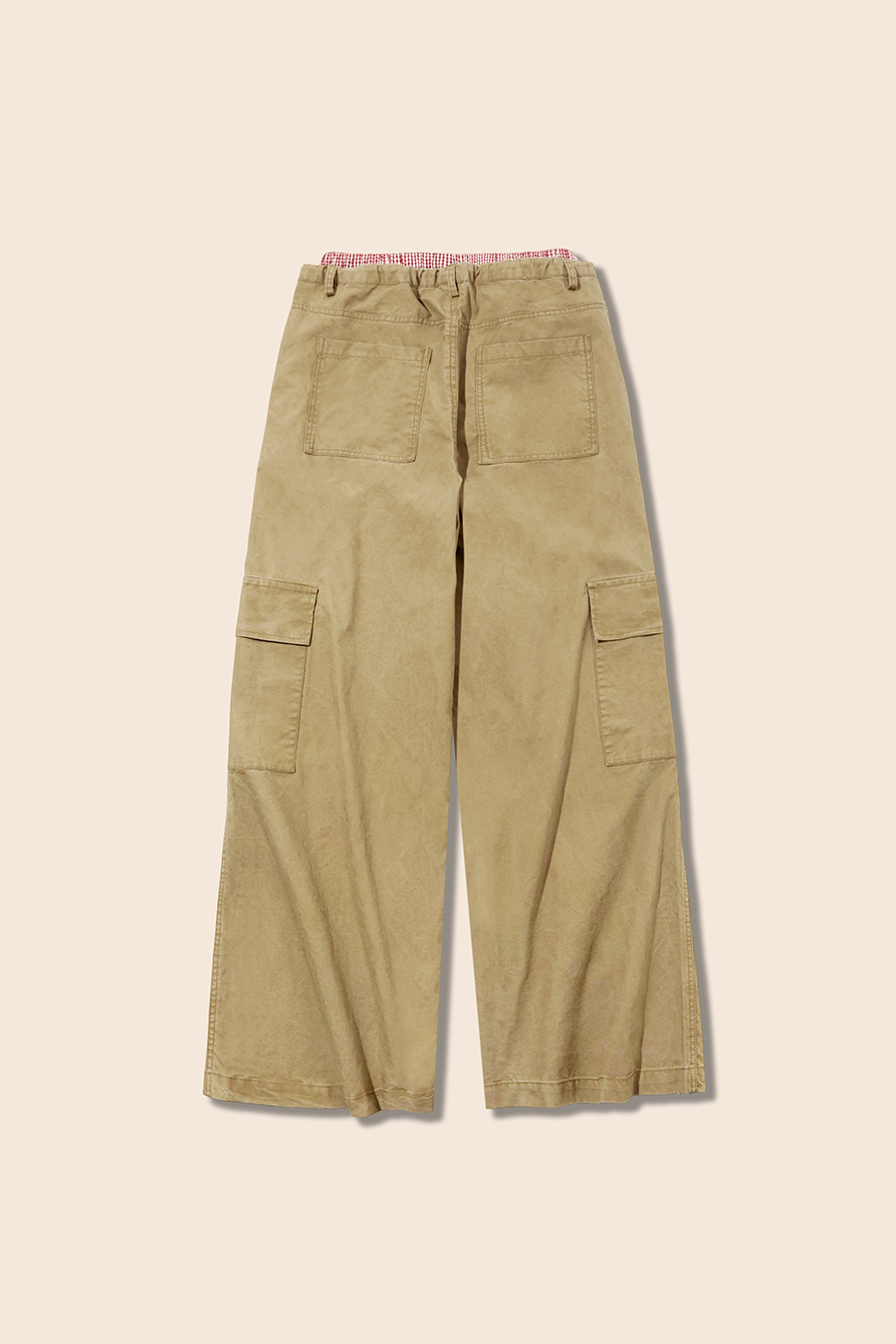 Double Waistband Wide Leg Cargo Pants|yescci