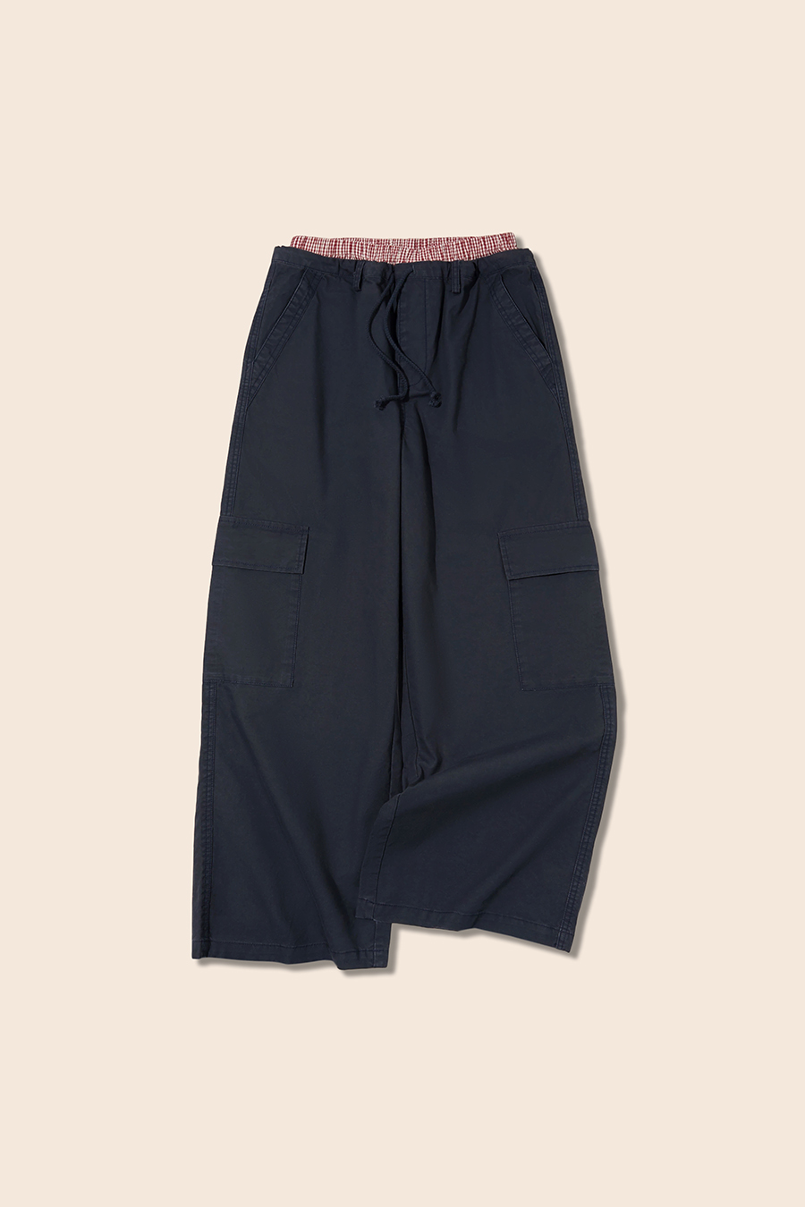 Double Waistband Wide Leg Cargo Pants|yescci
