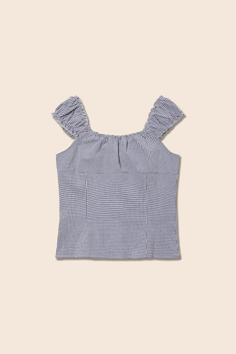 Preppy Gingham Ruffle Strap Cami|yescci