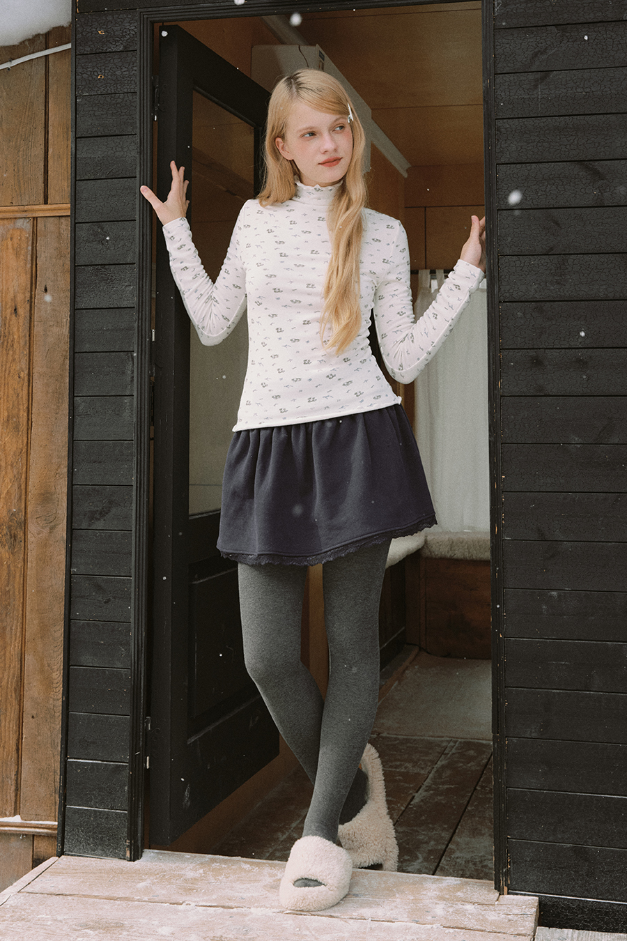Lace Trim Mini Skirt|yescci-YESCCI.com