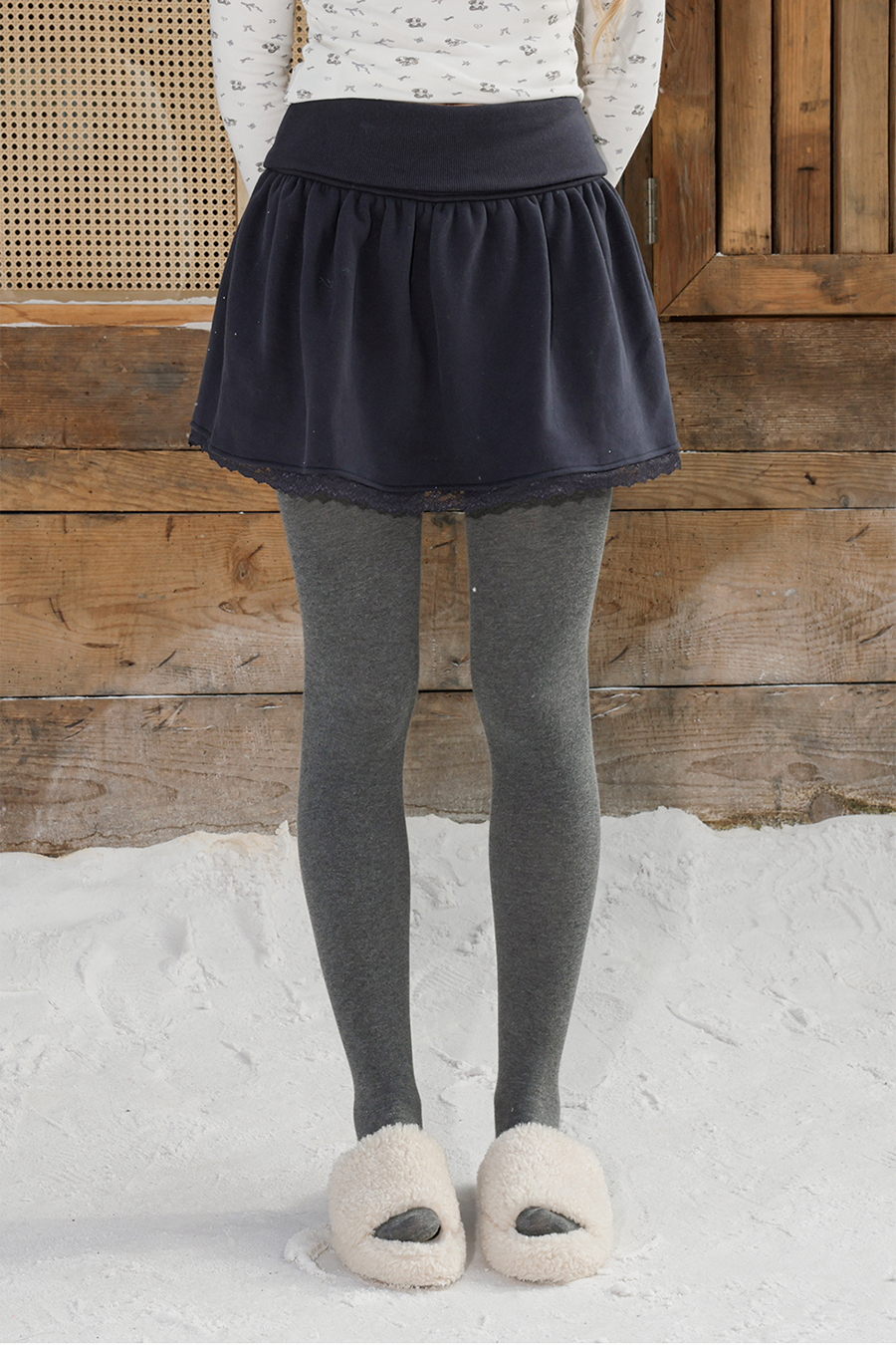Lace Trim Mini Skirt|yescci-YESCCI.com