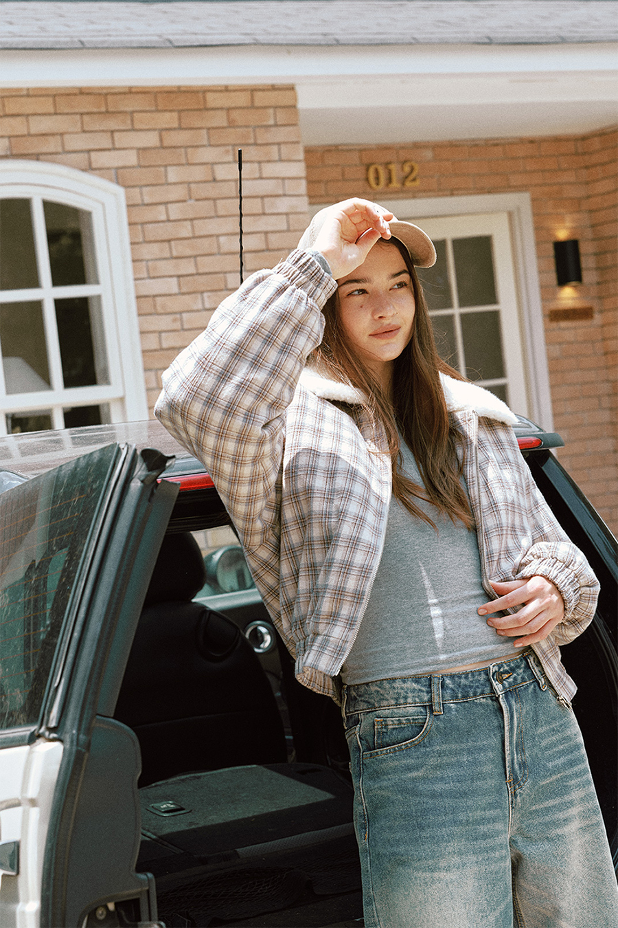 Fleece Lined Plaid Jacket|yescci-YESCCI.com