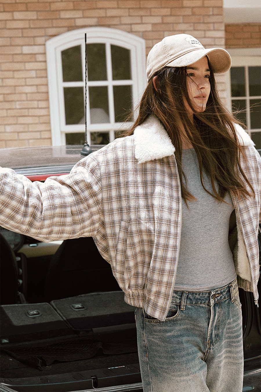 Fleece Lined Plaid Jacket|yescci-YESCCI.com