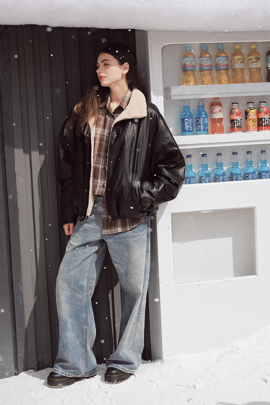 Shearling Lined Leather Jacket|yescci-YESCCI.com