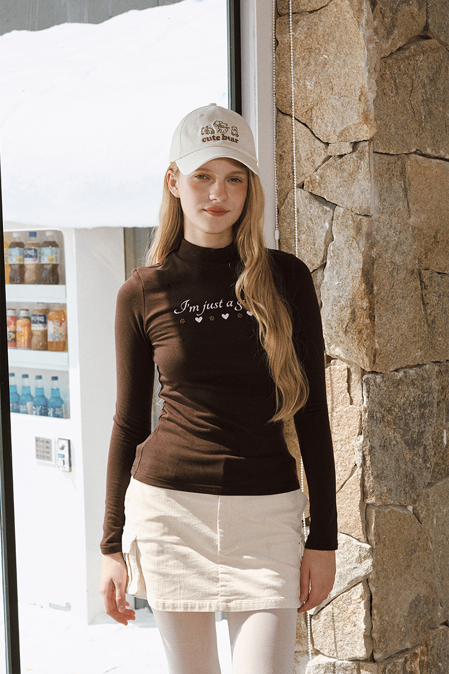 Casual Heart Print High Neck Top|yescci-YESCCI.com