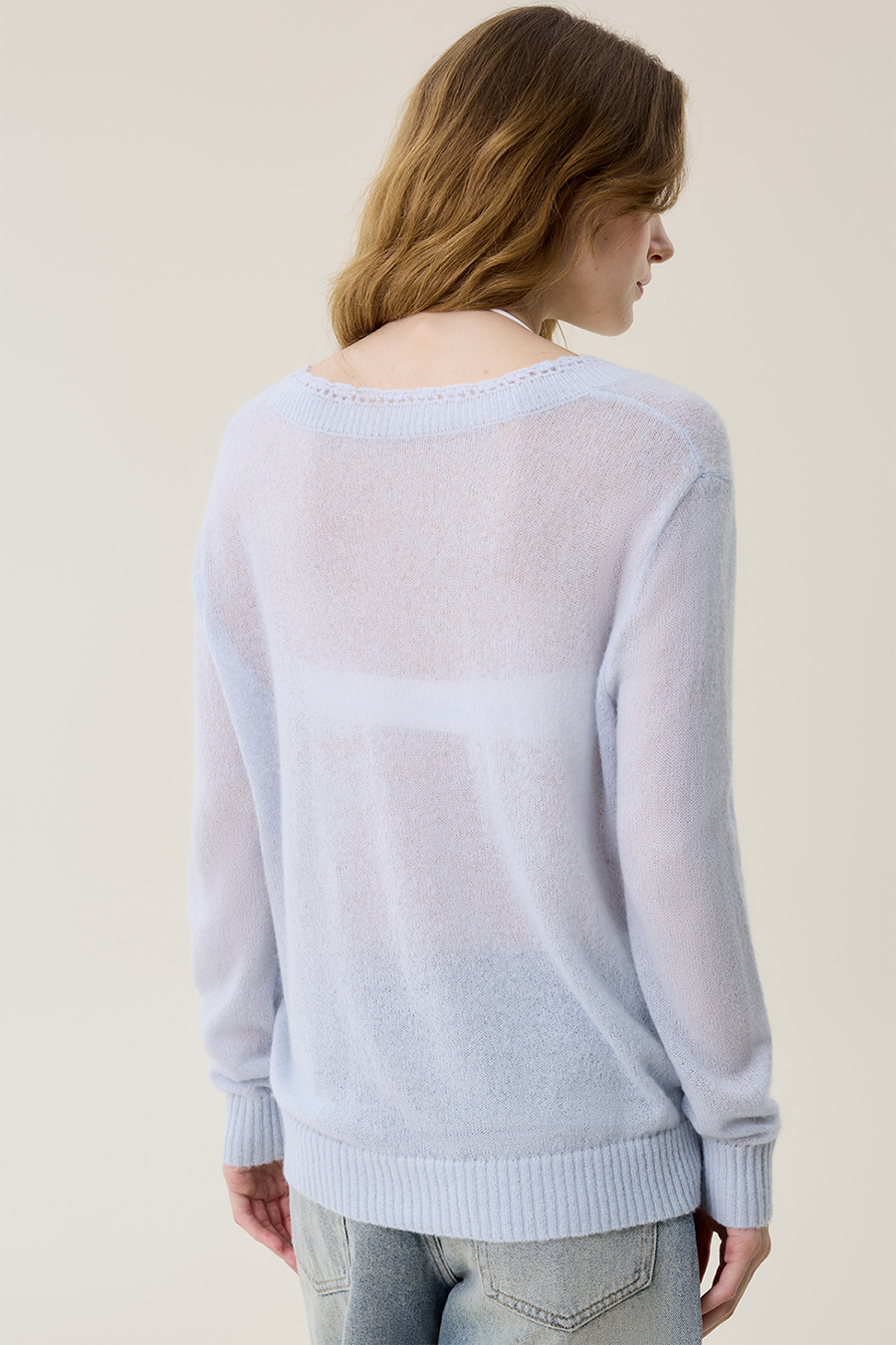 Sheer Knit Pullover|yescci-YESCCI.com