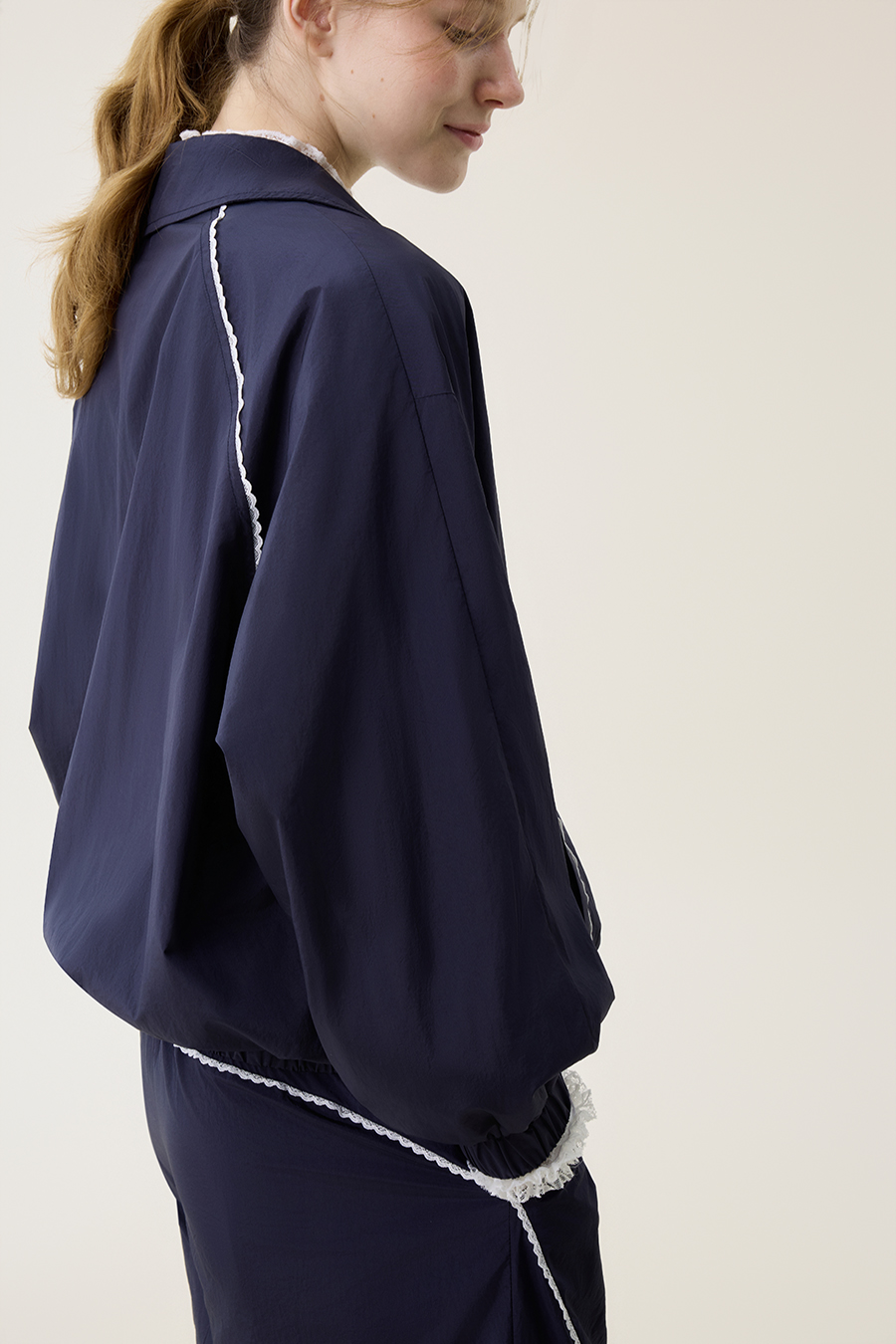 Contrast Trim Track Jacket|yescci-YESCCI.com