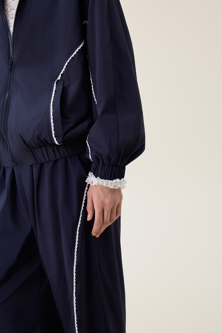 Contrast Trim Track Jacket|yescci-YESCCI.com