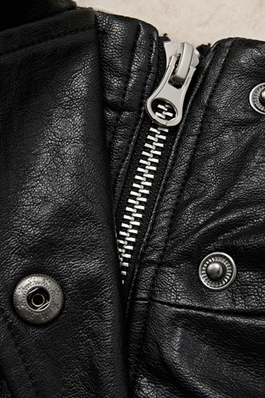 Shearling Lined Leather Jacket|yescci-YESCCI.com