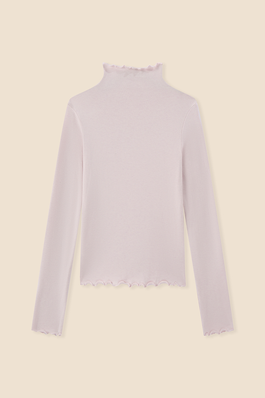 Casual Lettuce Trim High Neck Top|yescci-YESCCI.com